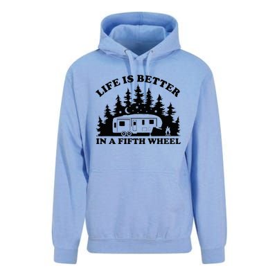 Life Is Better In A Fifth Wheel Funny Rv Camping Unisex Surf Hoodie