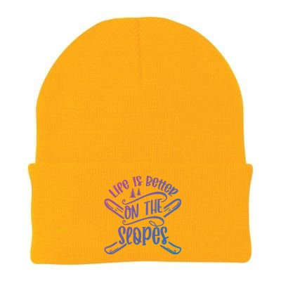 Life Is Better On The Slopes Skier Ski Skiing Skiers Meaningful Gift Knit Cap Winter Beanie