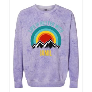 Life Is Better With Jamil Dating Jamil Colorblast Crewneck Sweatshirt