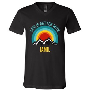 Life Is Better With Jamil Dating Jamil V-Neck T-Shirt