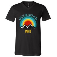 Life Is Better With Jamil Dating Jamil V-Neck T-Shirt