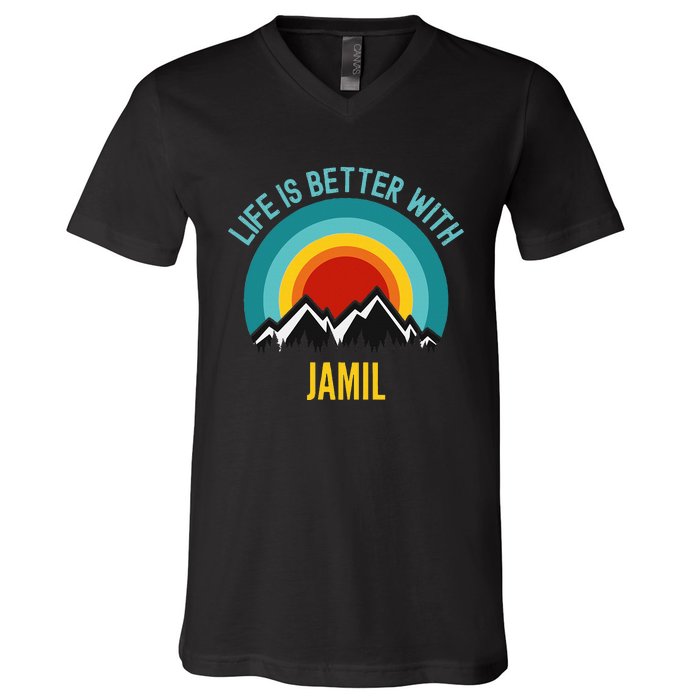 Life Is Better With Jamil Dating Jamil V-Neck T-Shirt