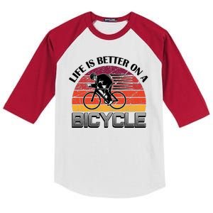 Life Is Better On A Bicycle Kids Colorblock Raglan Jersey