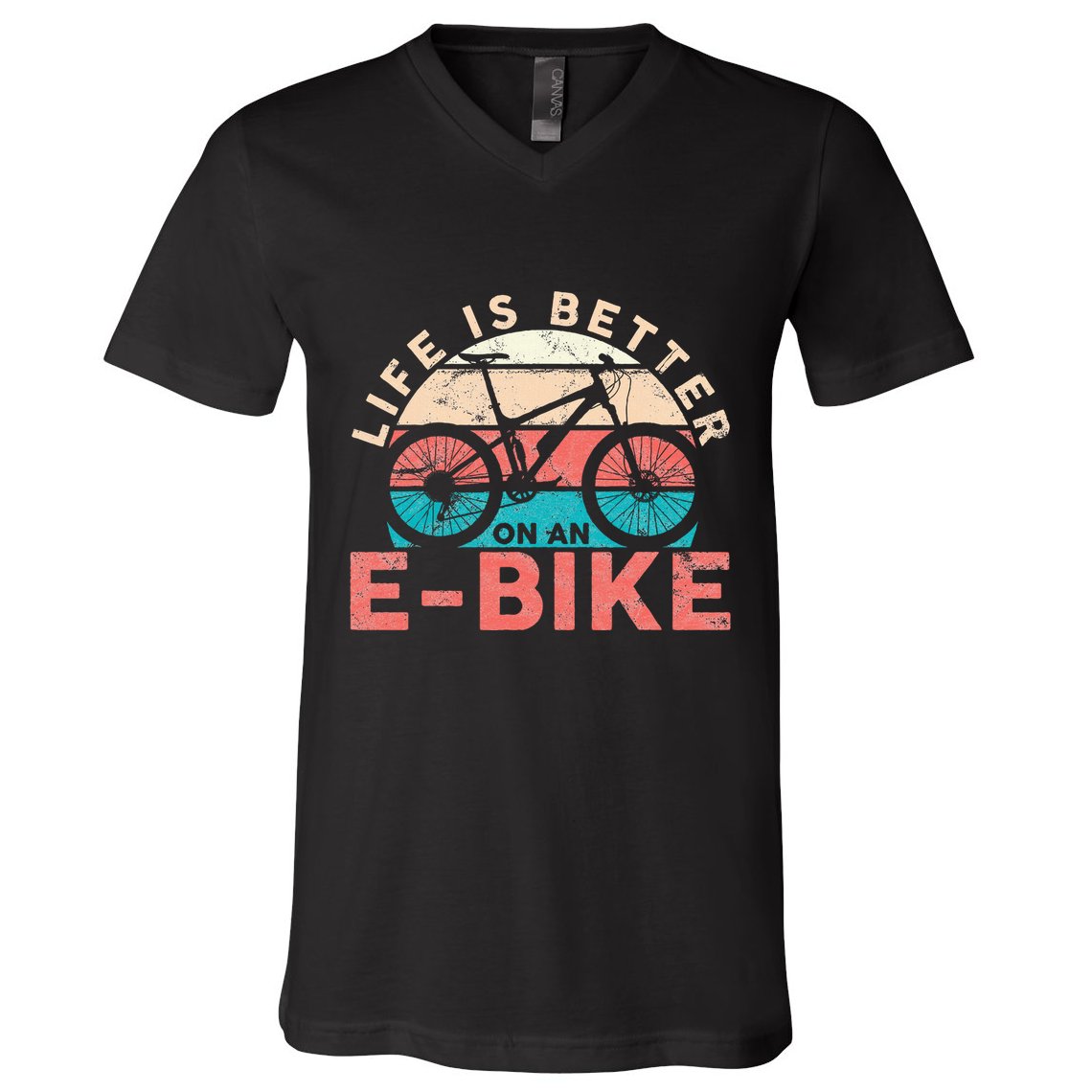 Life Is Better With An Ebike Electric Bike Battery V-Neck T-Shirt