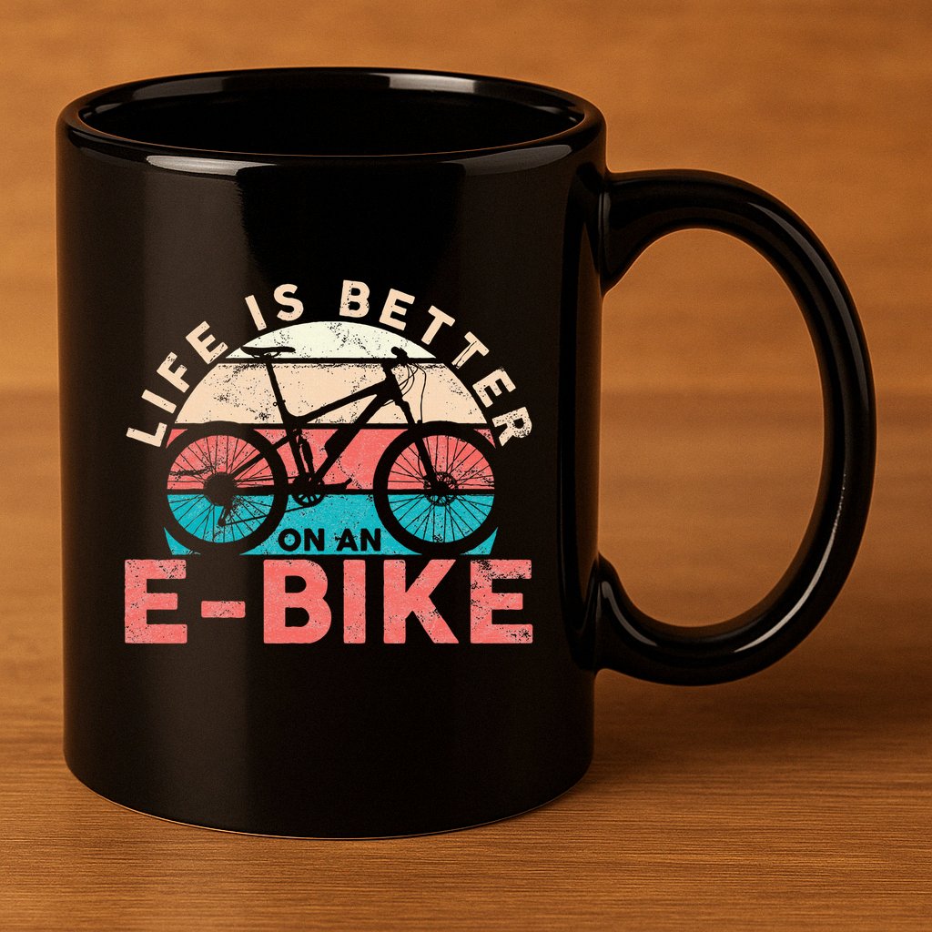 Life Is Better With An Ebike Electric Bike Battery 11oz C Handle Ceramic Mug