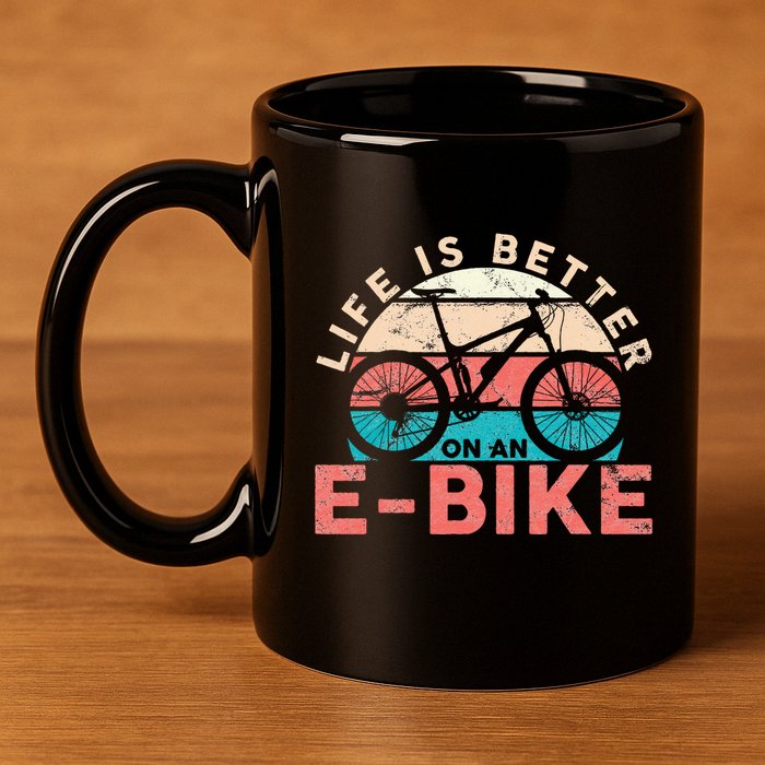 Life Is Better With An Ebike Electric Bike Battery 11oz C Handle Ceramic Mug