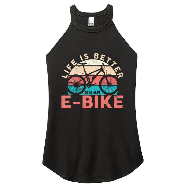 Life Is Better With An Ebike Electric Bike Battery Women's Perfect Tri Rocker Tank