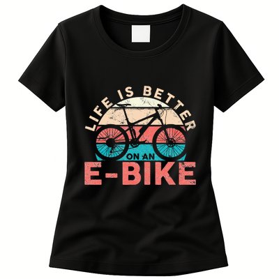Life Is Better With An Ebike Electric Bike Battery Womens T-Shirt