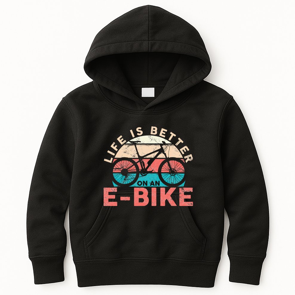 Life Is Better With An Ebike Electric Bike Battery Kids Hoodie