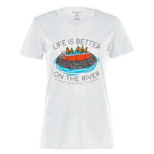 Life Is Better On The River Tubing Ginnie Spring Women's Momentum V-Neck T-Shirt