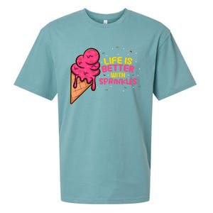 Life Is Better With Sprinkles I Cute Ice Cream Meaningful Gift Sueded Cloud Jersey T-Shirt