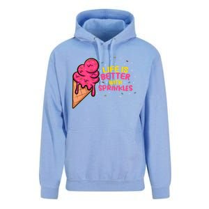 Life Is Better With Sprinkles I Cute Ice Cream Meaningful Gift Unisex Surf Hoodie