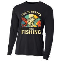 Life Is Better With Fishing Father Day Lover Cooling Performance Long Sleeve Crew