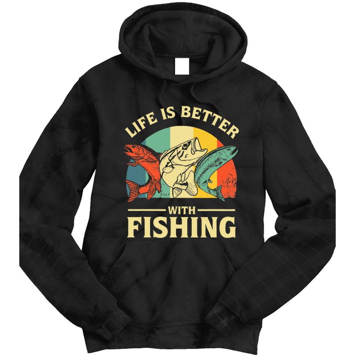 Life Is Better With Fishing Father Day Lover Tie Dye Hoodie