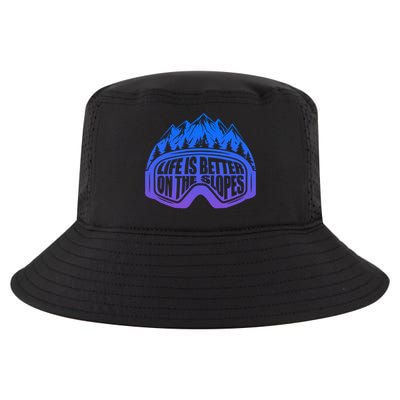 Life Is Better On The Slopes Snow Ski Mountain Skiing Skier Gift Cool Comfort Performance Bucket Hat