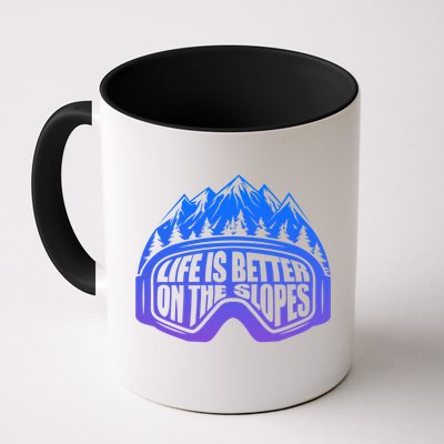 Life Is Better On The Slopes Snow Ski Mountain Skiing Skier Gift Mug
