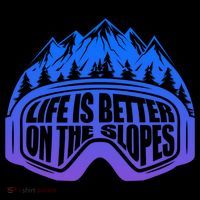 Life Is Better On The Slopes Snow Ski Mountain Skiing Skier Gift Flatbill Hat