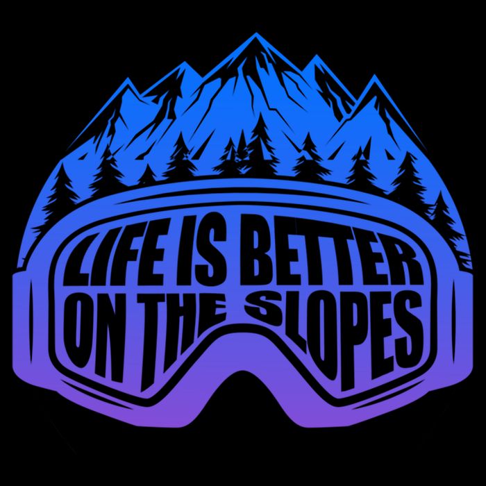 Life Is Better On The Slopes Snow Ski Mountain Skiing Skier Gift Cropped Pullover Crew