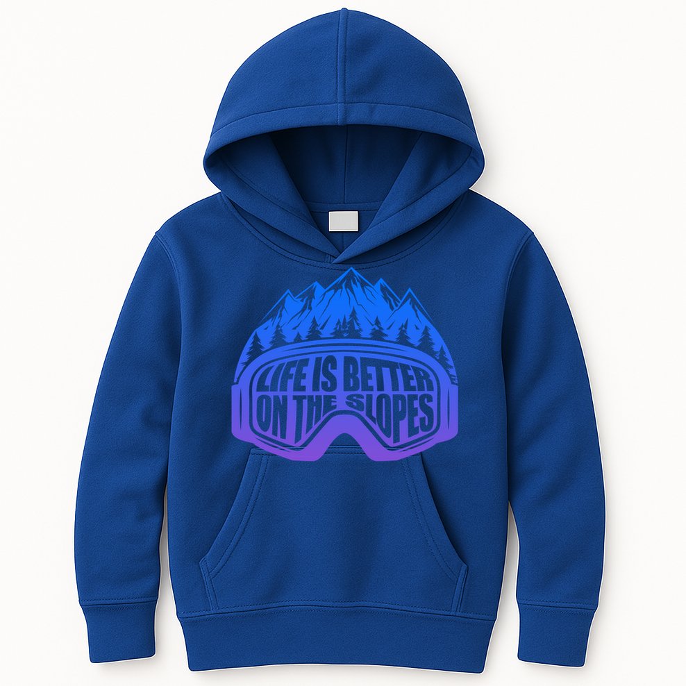 Life Is Better On The Slopes Snow Ski Mountain Skiing Skier Gift Kids Hoodie
