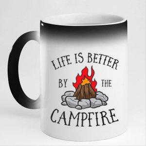 Life Is Better By The Campfire Scouts Camping Campfire 11oz Black Color Changing Mug