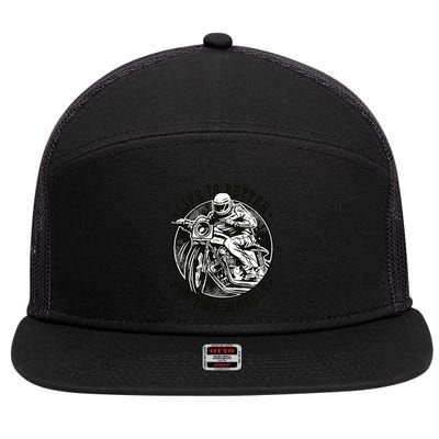 Life Is Better On Two Wheels 7 Panel Mesh Trucker Snapback Hat