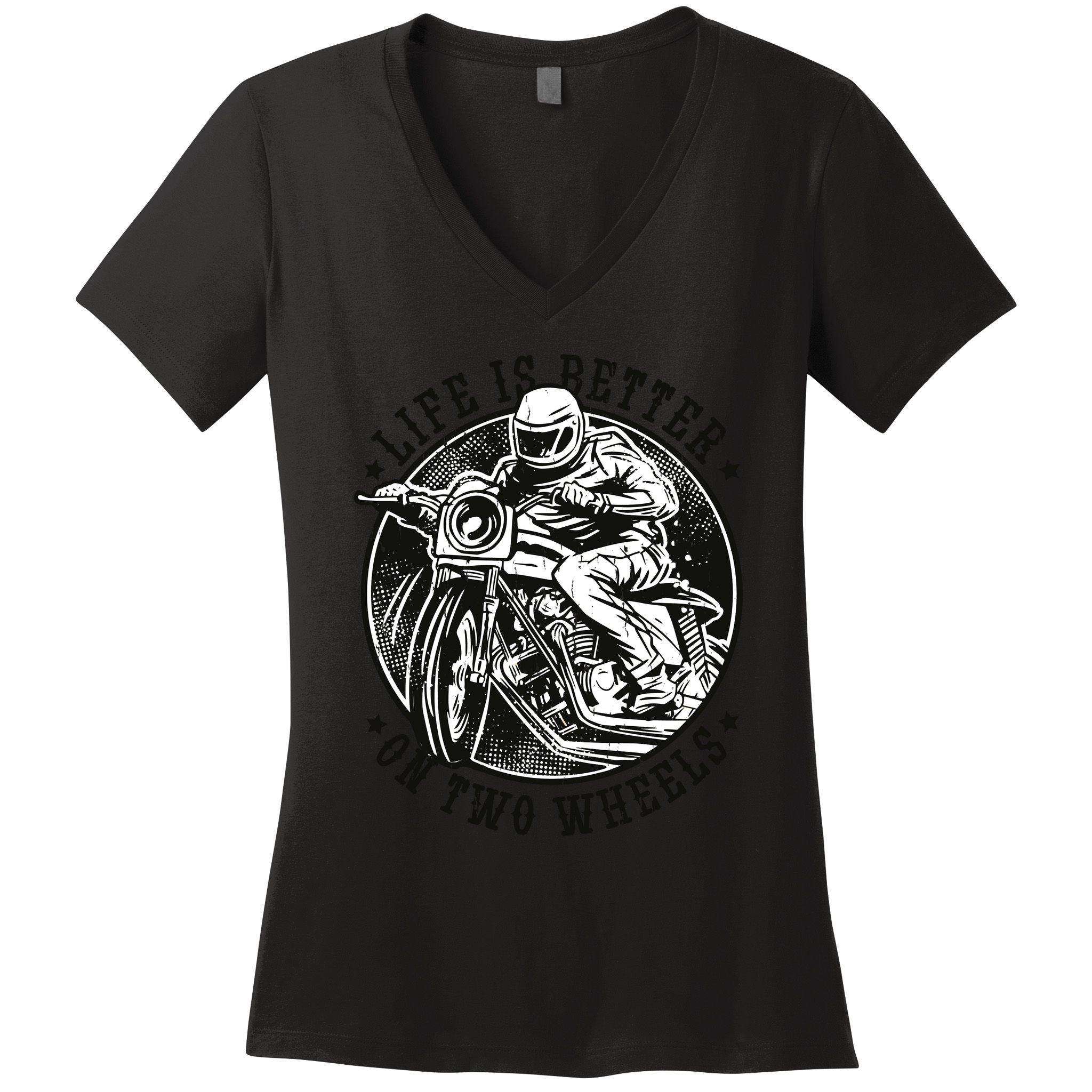 Life Is Better On Two Wheels Women's V-Neck T-Shirt
