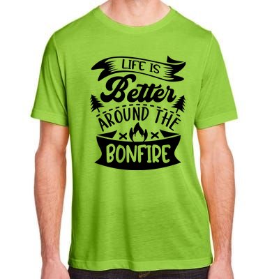 Life Is Better Behind The Bonfire Funny Camping Adult ChromaSoft Performance T-Shirt