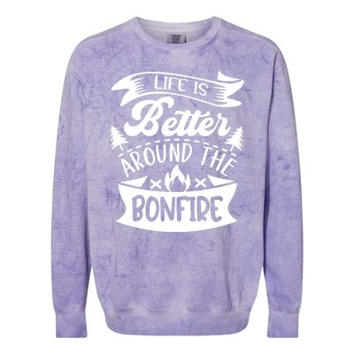 Life Is Better Behind The Bonfire Funny Camping Colorblast Crewneck Sweatshirt