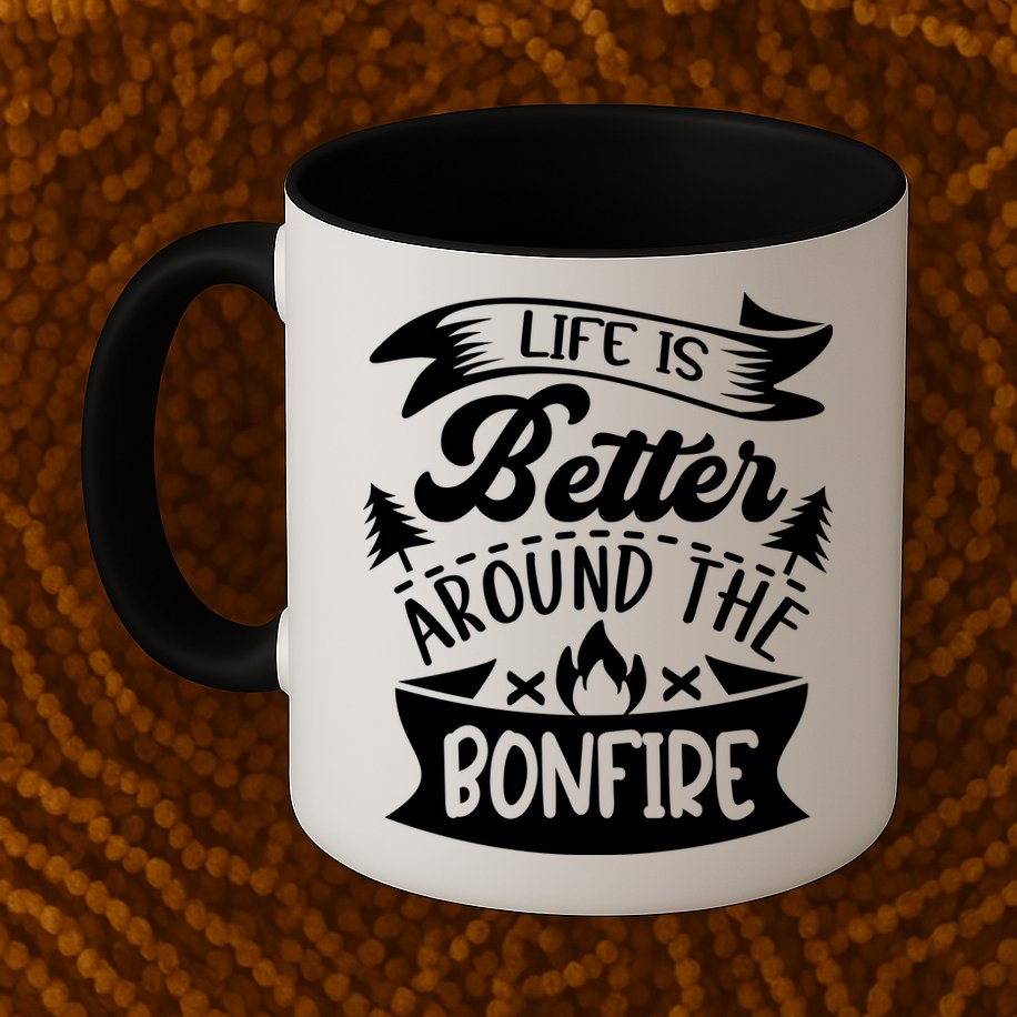 Life Is Better Behind The Bonfire Funny Camping Mug