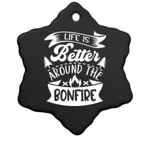 Life Is Better Behind The Bonfire Funny Camping Ceramic Star Ornament