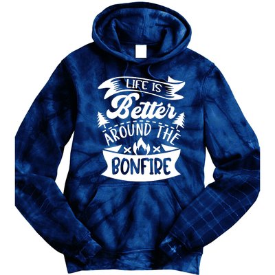 Life Is Better Behind The Bonfire Funny Camping Tie Dye Hoodie