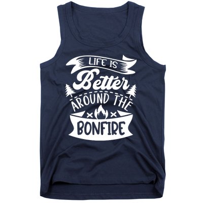 Life Is Better Behind The Bonfire Funny Camping Tank Top