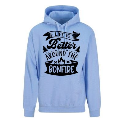 Life Is Better Behind The Bonfire Funny Camping Unisex Surf Hoodie