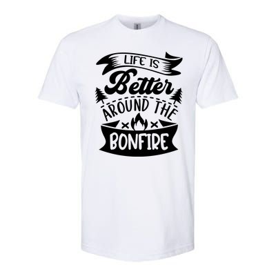 Life Is Better Behind The Bonfire Funny Camping Softstyle® CVC T-Shirt