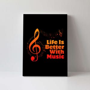 Life Is Better With Music Theory Musician Teacher Notes Clef Canvas