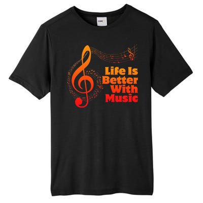 Life Is Better With Music Theory Musician Teacher Notes Clef Tall Fusion ChromaSoft Performance T-Shirt