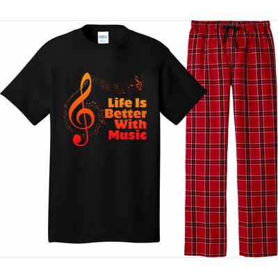 Life Is Better With Music Theory Musician Teacher Notes Clef Pajama Set