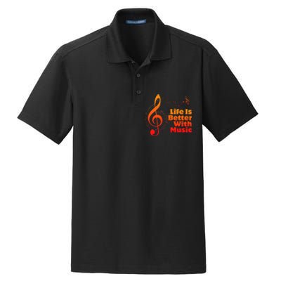 Life Is Better With Music Theory Musician Teacher Notes Clef Dry Zone Grid Polo