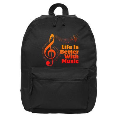Life Is Better With Music Theory Musician Teacher Notes Clef 16 in Basic Backpack