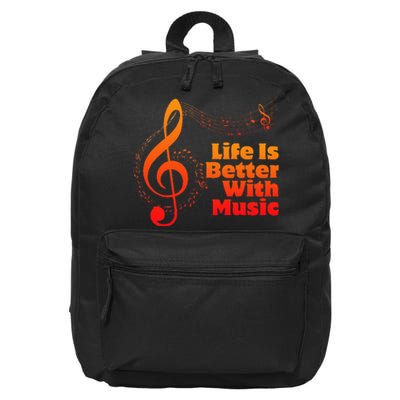 Life Is Better With Music Theory Musician Teacher Notes Clef 16 in Basic Backpack