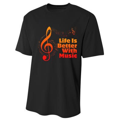 Life Is Better With Music Theory Musician Teacher Notes Clef Performance Sprint T-Shirt