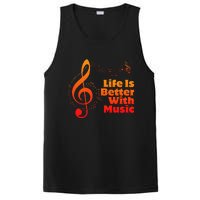 Life Is Better With Music Theory Musician Teacher Notes Clef PosiCharge Competitor Tank