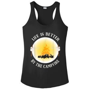 Life Is Better By The Campfire Funny Camping Ladies PosiCharge Competitor Racerback Tank