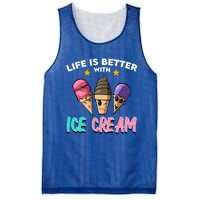 Life Is Better With Ice Cream Gift Mesh Reversible Basketball Jersey Tank