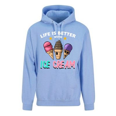 Life Is Better With Ice Cream Gift Unisex Surf Hoodie