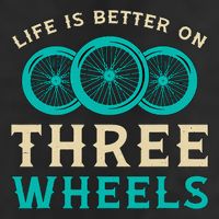 Life Is Better On Three Wheels Vintage Retro Bike Tricycle Golf Towel