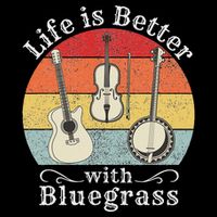 Life Is Better With Bluegrass Music Banjo Fiddle Player Gift Flat Bill Trucker Hat