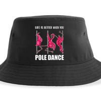 Life Is Better When You Pole Dance Funny Pole Dancing Flamingo Sustainable Bucket Hat