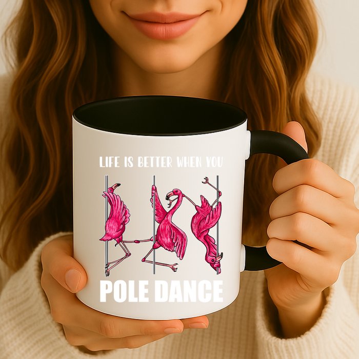 Life Is Better When You Pole Dance Funny Pole Dancing Flamingo Mug