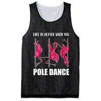 Life Is Better When You Pole Dance Funny Pole Dancing Flamingo Mesh Reversible Basketball Jersey Tank